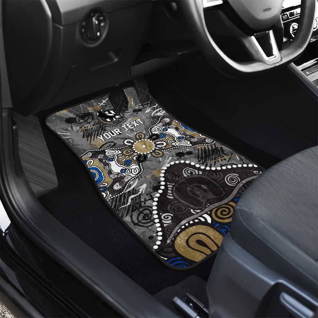 Personalized Collingwood Magpies Car Mats Aboriginal Dot Painting Graffiti Style