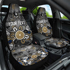 Personalized Collingwood Magpies Car Seat Cover Aboriginal Dot Painting Graffiti Style