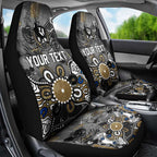 Personalized Collingwood Magpies Car Seat Cover Aboriginal Dot Painting Graffiti Style