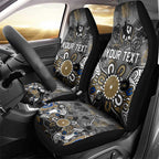 Personalized Collingwood Magpies Car Seat Cover Aboriginal Dot Painting Graffiti Style