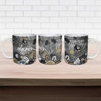 Personalized Collingwood Magpies Ceramic Mug Aboriginal Dot Painting Graffiti Style