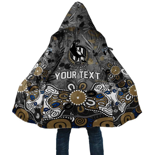 Personalized Collingwood Magpies Cloak Aboriginal Dot Painting Graffiti Style