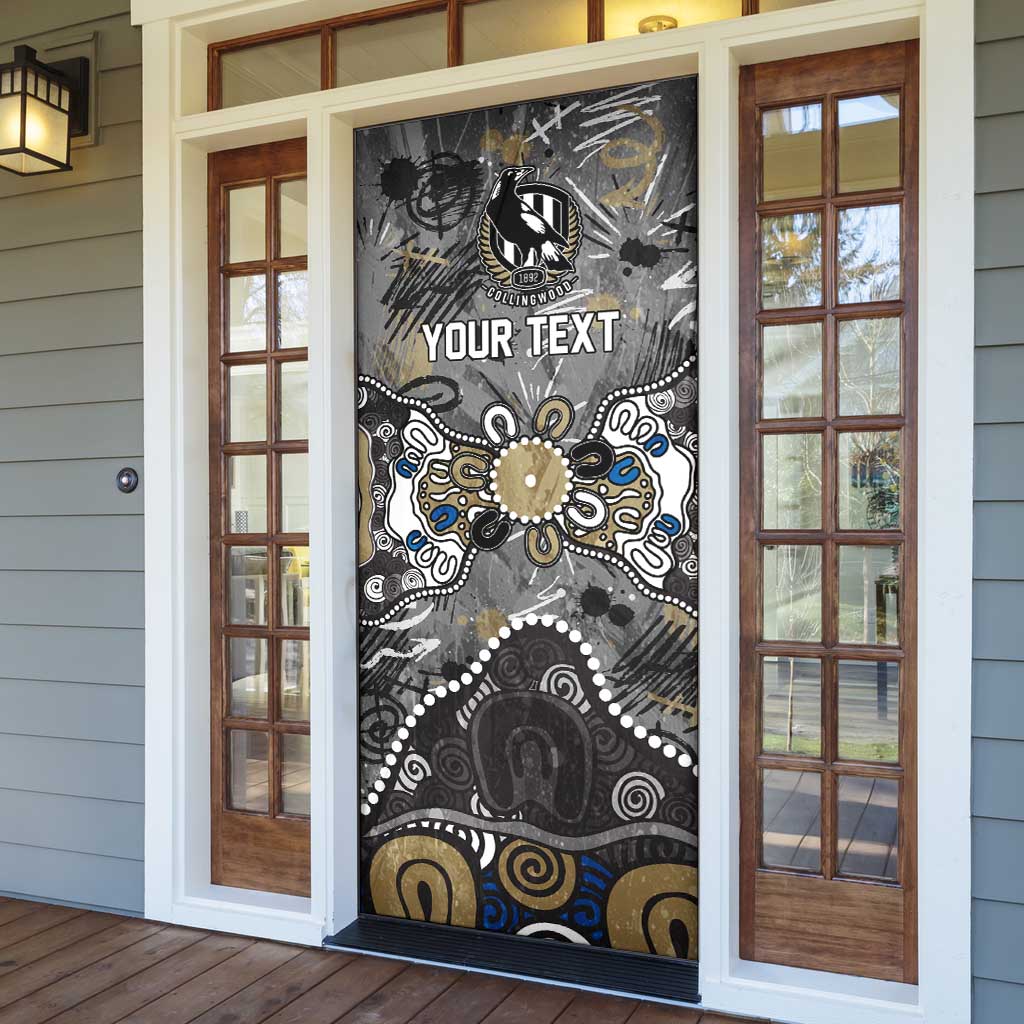 Personalized Collingwood Magpies Door Cover Aboriginal Dot Painting Graffiti Style