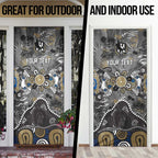 Personalized Collingwood Magpies Door Cover Aboriginal Dot Painting Graffiti Style