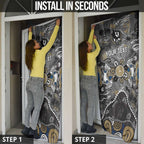 Personalized Collingwood Magpies Door Cover Aboriginal Dot Painting Graffiti Style