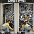 Personalized Collingwood Magpies Door Cover Aboriginal Dot Painting Graffiti Style