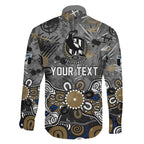 Personalized Collingwood Magpies Family Matching Mermaid Dress and Hawaiian Shirt Aboriginal Dot Painting Graffiti Style