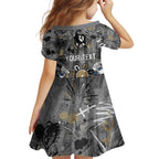 Personalized Collingwood Magpies Family Matching Short Sleeve Bodycon Dress and Hawaiian Shirt Aboriginal Dot Painting Graffiti Style