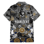 Personalized Collingwood Magpies Family Matching Summer Maxi Dress and Hawaiian Shirt Aboriginal Dot Painting Graffiti Style