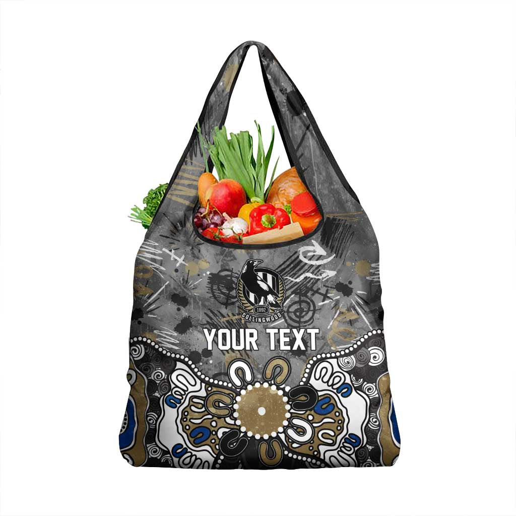 Personalized Collingwood Magpies Grocery Bag Aboriginal Dot Painting Graffiti Style