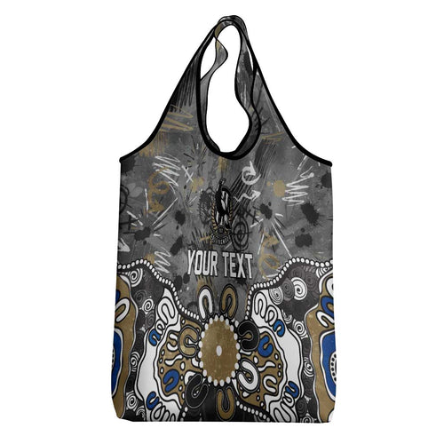 Personalized Collingwood Magpies Grocery Bag Aboriginal Dot Painting Graffiti Style