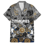 Personalized Collingwood Magpies Hawaiian Shirt Aboriginal Dot Painting Graffiti Style