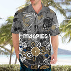 Personalized Collingwood Magpies Hawaiian Shirt Aboriginal Dot Painting Graffiti Style