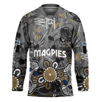 Personalized Collingwood Magpies Hockey Jersey Aboriginal Dot Painting Graffiti Style