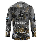 Personalized Collingwood Magpies Hockey Jersey Aboriginal Dot Painting Graffiti Style