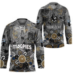 Personalized Collingwood Magpies Hockey Jersey Aboriginal Dot Painting Graffiti Style
