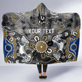 Personalized Collingwood Magpies Hooded Blanket Aboriginal Dot Painting Graffiti Style