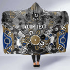 Personalized Collingwood Magpies Hooded Blanket Aboriginal Dot Painting Graffiti Style