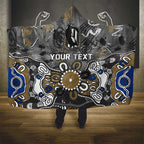 Personalized Collingwood Magpies Hooded Blanket Aboriginal Dot Painting Graffiti Style