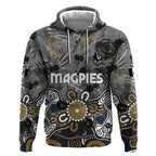 Personalized Collingwood Magpies Hoodie Aboriginal Dot Painting Graffiti Style
