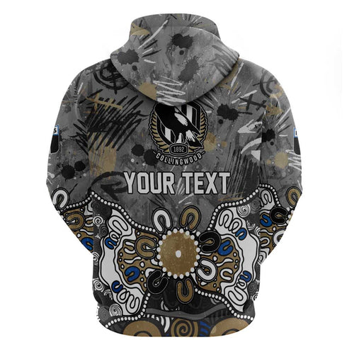 Personalized Collingwood Magpies Hoodie Aboriginal Dot Painting Graffiti Style