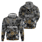 Personalized Collingwood Magpies Hoodie Aboriginal Dot Painting Graffiti Style