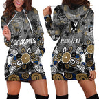 Personalized Collingwood Magpies Hoodie Dress Aboriginal Dot Painting Graffiti Style