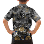 Personalized Collingwood Magpies Kid Hawaiian Shirt Aboriginal Dot Painting Graffiti Style