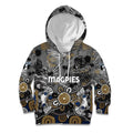 Personalized Collingwood Magpies Kid Hoodie Aboriginal Dot Painting Graffiti Style