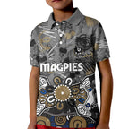 Personalized Collingwood Magpies Kid Polo Shirt Aboriginal Dot Painting Graffiti Style