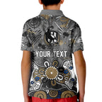 Personalized Collingwood Magpies Kid Polo Shirt Aboriginal Dot Painting Graffiti Style