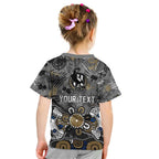 Personalized Collingwood Magpies Kid T Shirt Aboriginal Dot Painting Graffiti Style