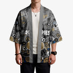 Personalized Collingwood Magpies Kimono Aboriginal Dot Painting Graffiti Style