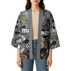 Personalized Collingwood Magpies Kimono Aboriginal Dot Painting Graffiti Style