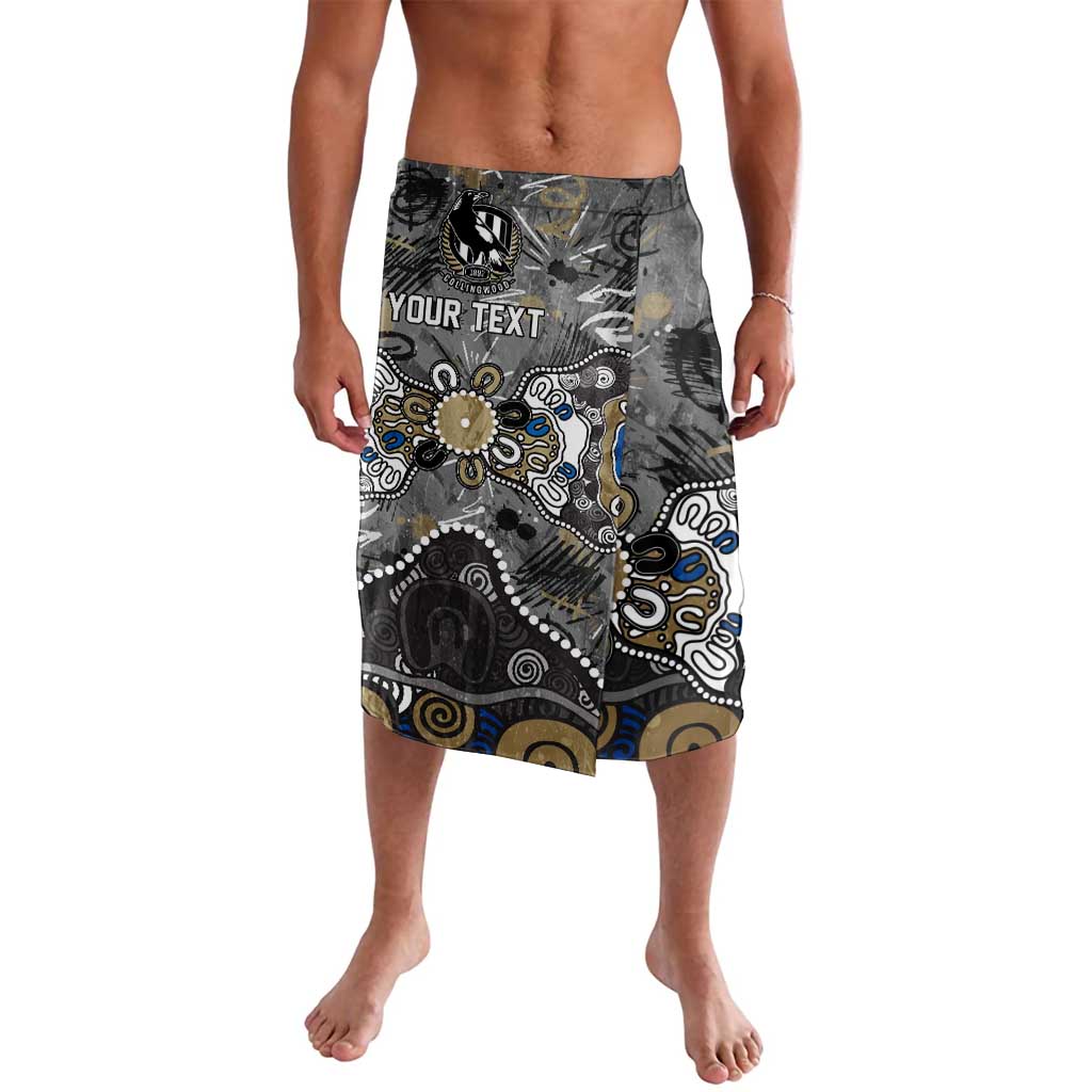Personalized Collingwood Magpies Lavalava Aboriginal Dot Painting Graffiti Style