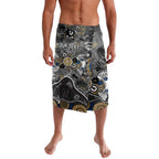 Personalized Collingwood Magpies Lavalava Aboriginal Dot Painting Graffiti Style