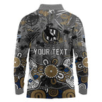 Personalized Collingwood Magpies Long Sleeve Polo Shirt Aboriginal Dot Painting Graffiti Style