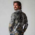 Personalized Collingwood Magpies Long Sleeve Polo Shirt Aboriginal Dot Painting Graffiti Style