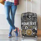 Personalized Collingwood Magpies Luggage Cover Aboriginal Dot Painting Graffiti Style