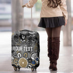 Personalized Collingwood Magpies Luggage Cover Aboriginal Dot Painting Graffiti Style