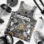 Personalized Collingwood Magpies Men Tank Top Aboriginal Dot Painting Graffiti Style