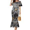 Personalized Collingwood Magpies Mermaid Dress Aboriginal Dot Painting Graffiti Style