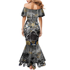 Personalized Collingwood Magpies Mermaid Dress Aboriginal Dot Painting Graffiti Style