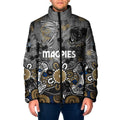 Personalized Collingwood Magpies Padded Jacket Aboriginal Dot Painting Graffiti Style