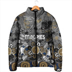 Personalized Collingwood Magpies Padded Jacket Aboriginal Dot Painting Graffiti Style