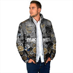 Personalized Collingwood Magpies Padded Jacket Aboriginal Dot Painting Graffiti Style