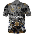 Personalized Collingwood Magpies Polo Shirt Aboriginal Dot Painting Graffiti Style