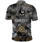 Personalized Collingwood Magpies Polo Shirt Aboriginal Dot Painting Graffiti Style