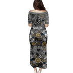 Personalized Collingwood Magpies Puletasi Aboriginal Dot Painting Graffiti Style