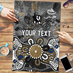 Personalized Collingwood Magpies Puzzle Aboriginal Dot Painting Graffiti Style